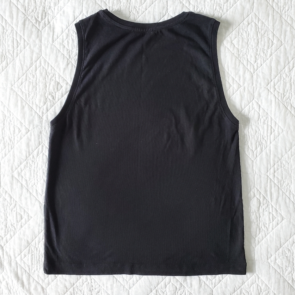 Zara Ribbed Black Sleeveless T-Shirt - Picture 3 of 6
